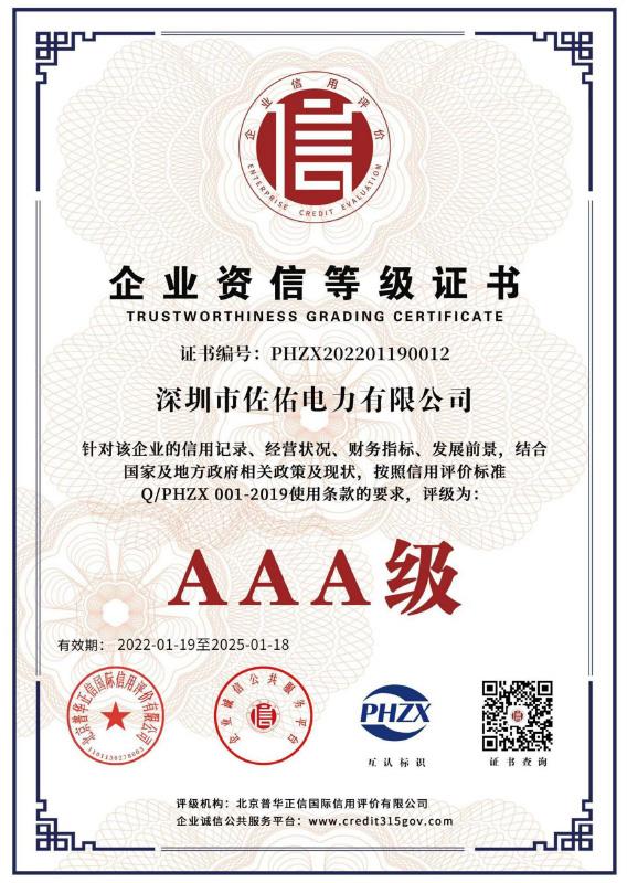 企業(yè)資信等級(jí)證書(shū)